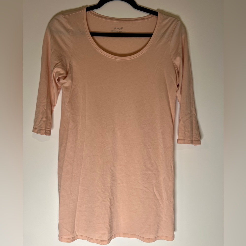 Purejill Ballet Light Peach 3/4 Length Tunic Top